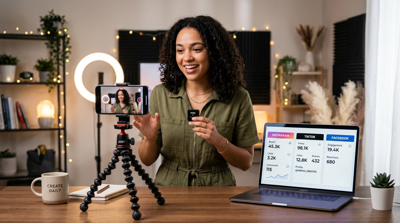 Produção de conteúdo em vídeo para campanhas em redes sociais.